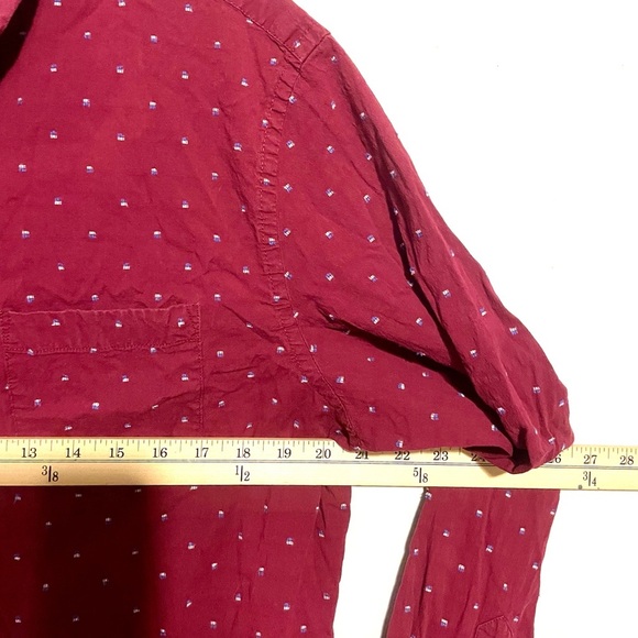 OLD NAVY Y2K Burgandy Button Down Collared Shirt Women's Size XL cabincore - Picture 6 of 7